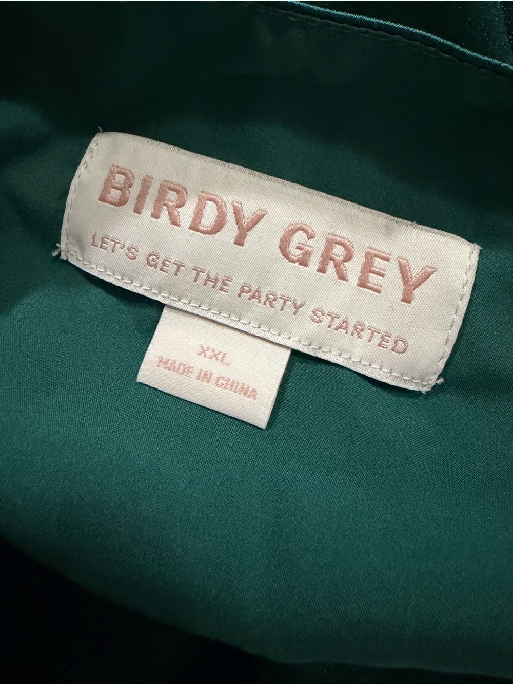 Birdy Grey Emerald Satin Crossover Flounce Ruffle Dress - Picture 8 of 8